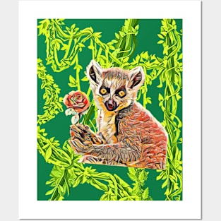 Abstract Lemur Art Posters and Art